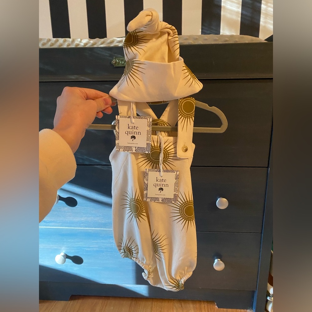 Kate quinn romper and knot hat